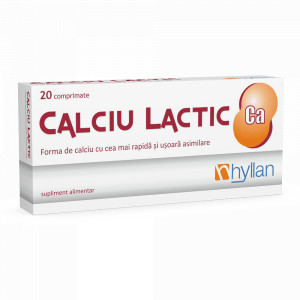 Calciu Lactic, 20 tablete, Hyllan