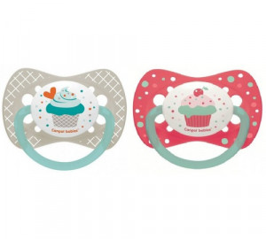 CANPOL Suzeta Simetrica Silicon 18+Cupcake 23/284 Grey