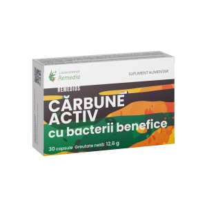 Cărbune activ cu probiotice, 30 capsule, Laboratoarele Remedia