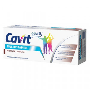Cavit Adulti Multivitamine aroma de ciocolata, 20 comprimate masticabile – Biofarm