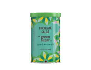 Ciocolată caldă cu aromă de mentă și Green Sugar, 250g, Laboratoarele Remedia