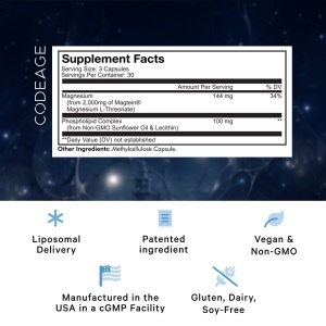 CodeAge Liposomal Magnesium L-Threonate, 90 capsule, Gnc - Img 3