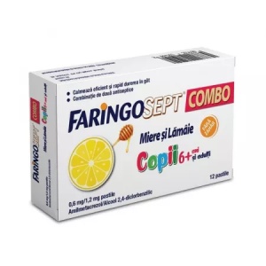 Faringosept Combo Miere si Lamaie, 0.6 mg/1.2 mg, 12 pastile – Terapia