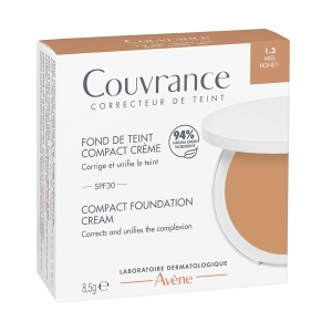 Fond de ten compact SPF 30, nuanța 1.3 Miere, Couvrance, 8,5 g, Avène - Img 1