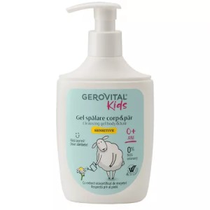 Gerovital Kids Sensitive gel de spalare pentru corp si par, 300 ml