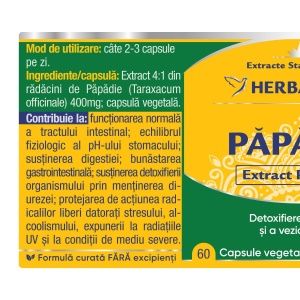 Herbagetica Papadie Extract, pachet 2 x 60 capsule - Img 2