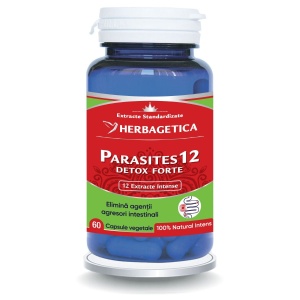 Herbagetica Parasites 12 Detox Forte, pachet 2 x 60 capsule