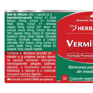 Herbagetica VermiDetox, 30 capsule - Img 2