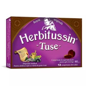 Herbitussin tuse, 12 comprimate supt