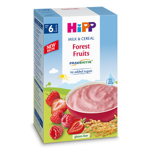 HIPP Cereale cu lapte si fructe de padure, 250g