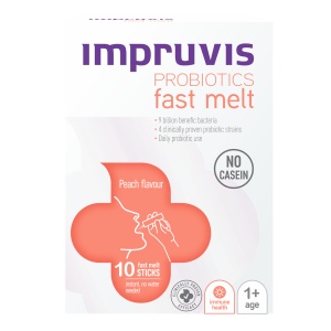 Impruvis Probiotics Fast Melt cu Aroma de Piersica 10 Plicuri - Img 1
