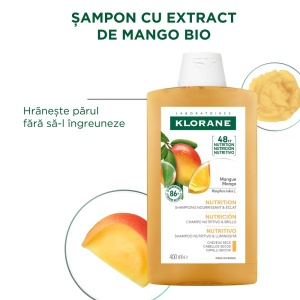 Klorane Șampon cu Unt de Mango pentru Păr Uscat, 400 ml - Img 3