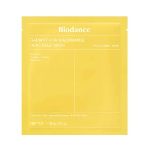 Masca cu niacinamide Radiant Vita Niacinamide Real Deep Mask, 34 g, Biodance