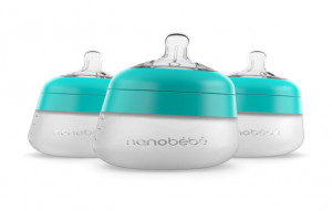 NANOBEBE Biberoane din silicon x 3buc, 150ml, Turcoaz