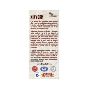 Nikvorm sirop eliminarea parazitilor intestinali, 60 ml, Bio Vitality - Img 3