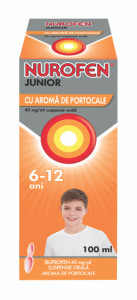 Nurofen Junior portocale, 6-12 ani, 40 mg/ml, 100 ml, Reckitt