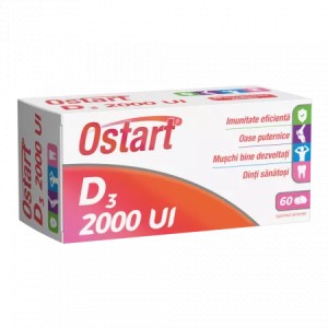 Ostart Vitamina D3, 2000UI, 60 comprimate, Fiterman