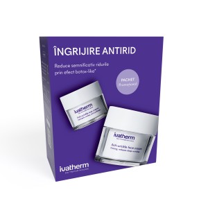 Pachet Crema de fata antirid 50 ml + Crema contur de ochi antirid si anticearcan 15 ml, Ivatherm - Img 3