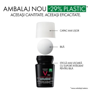 Pachet Deodorant roll-on antiperspirant pentru barbati Control Extrem 72H, 50 ml + 50 ml, Vichy - Img 4