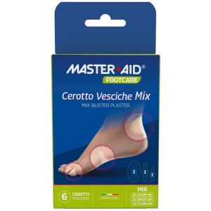 Plasturi hidrocoloidali sterili pentru bășici Mix Foot Care Master-Aid, 6 bucăți