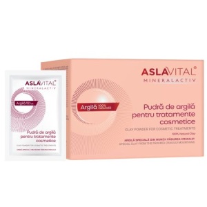 Pudra de argila pentru tratamente cosmetice Mineralactiv, 10 plicuri x 20 g, Aslavital - Img 1