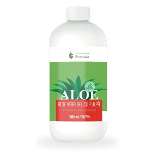 Remedia gel natural de Aloe Vera cu miere si vitamina C, 1000 ml