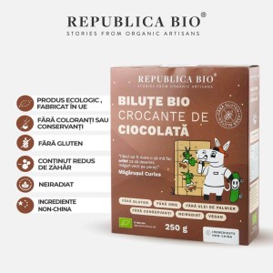 Republica Bio bilute crocante bio cu ciocolata, fara gluten, 250 g - Img 4