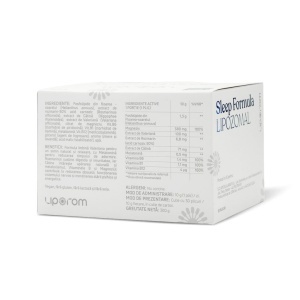 Sleep Formula Lipozomal cu melatonină, valeriană și magneziu, 30 plicuri, Liporom - Img 2
