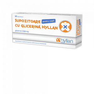 Supozitoare cu glicerina pentru copii, 12 supozitoare, Hyllan