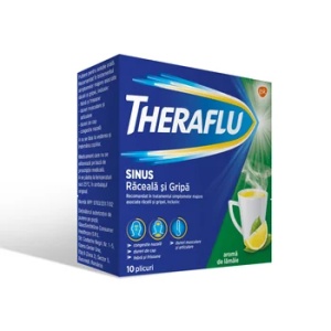 Theraflu Sinus răceală și gripă, 650 mg/10 mg, 10 plicuri, Haleon - Img 2