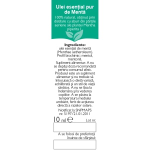 Ulei Esential de Menta R20, 10 ml, Fares - Img 2