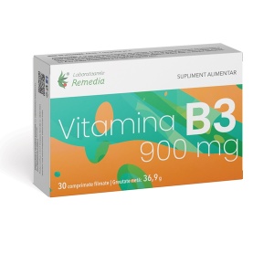 Vitamina B3 900 mg, 30 comprimate, Laboratoarele Remedia