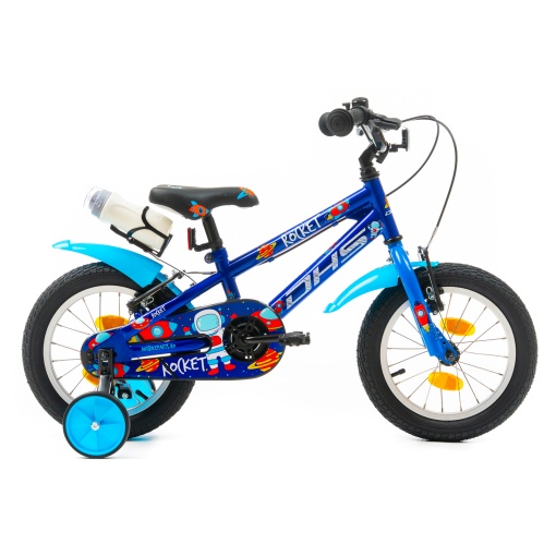 Bicicleta Copii DHS Rocket - 14 Inch, Albastru