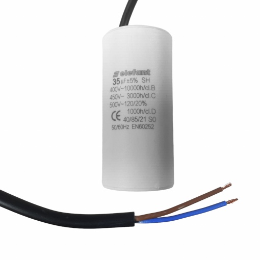 Condensator cu fire CBB60 35AμF 45x95mm 450V, Elefant