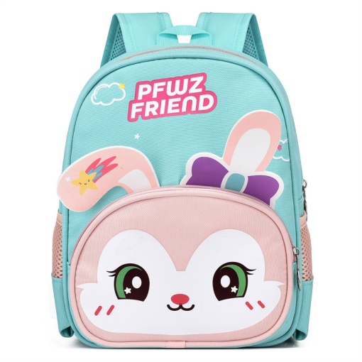 Ghiozdan clasa 0 fete si baieti Pet Friend - 28x23x11cm, Turcoaz/Roz