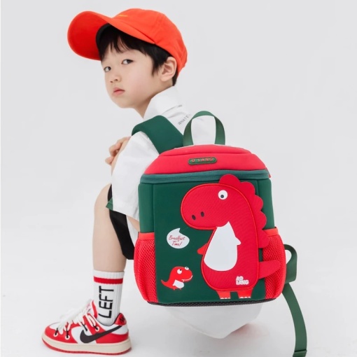Ghiozdan Scoala impermeabil, capacitate mare, Baby Dyno Verde 33 x 26 x 15