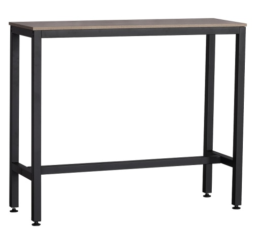 Masa bar Hogland, negru si stejar antichizat, 120x40x100 cm