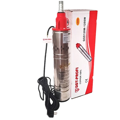 Pompa submersibila, Bobinaj 100% cupru, DDT-PROFI, QGD120-1.2 , 1.2 kW, Inox+Fonta, 3 m³/h, 120 m