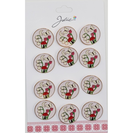 Set 12 Brose Martisor pentru Copii Fluture Luna Flori Ciuperci
