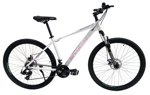 Bicicleta MTB 29″ BR Tornado, cadru Aluminiu, 21 viteze, cu Shimano, Alb