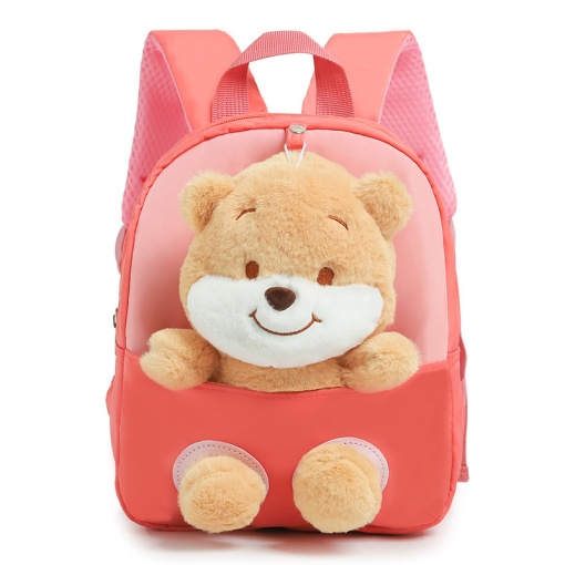 Ghiozdan gradinita,26x21x6 cm, cu figurina din plus, Baby Bear, Rosu