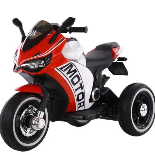Motocicleta electrica pentru copii 2-8 ani cu sezut din piele si acceleratie maner - HT6188 Rosu