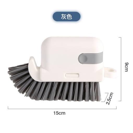 Perie Multifunctionala 3in1 de Curatare, Flippy, pentru Bucatarie, Vesela, Geamuri, Cap Detasabil, 9x15x2.5 cm, Gri