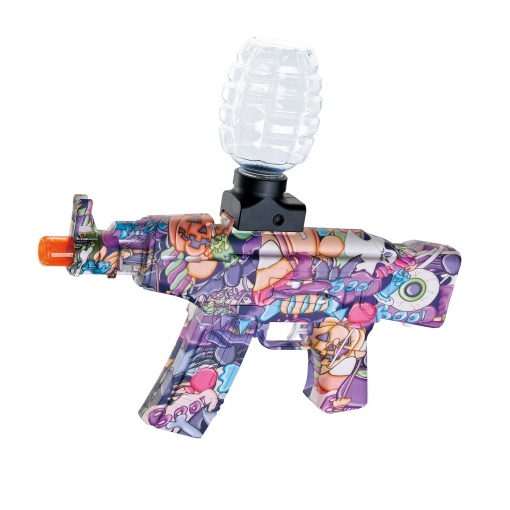 Pistol electric cu bile din hidrogen de gel cu 5000 bile, ochelari de protectie si cablu de incarcare, 28x31 cm, Mov