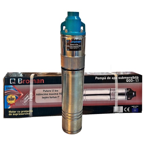 Pompa submersibila Broman QGD, 1100 W, 110 m inaltime, 3 mc/h, 1"