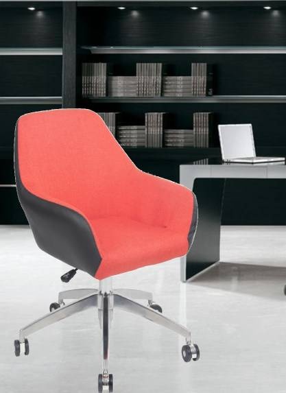 Scaun de birou directorial US63 textil, portocaliu, 55x57x79-91 cm