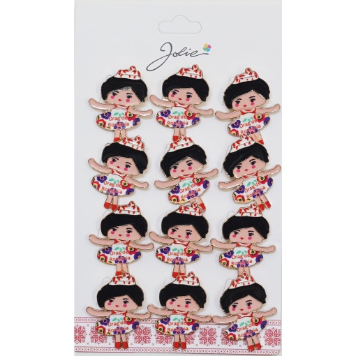 Set 12 Brose Martisor pentru Copii Fetita cu Coronita