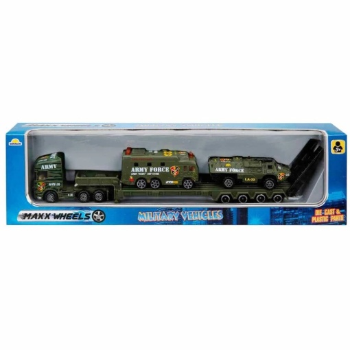 Set cu vehicule militare, Maxx Wheels, Autobuz si Vehicul