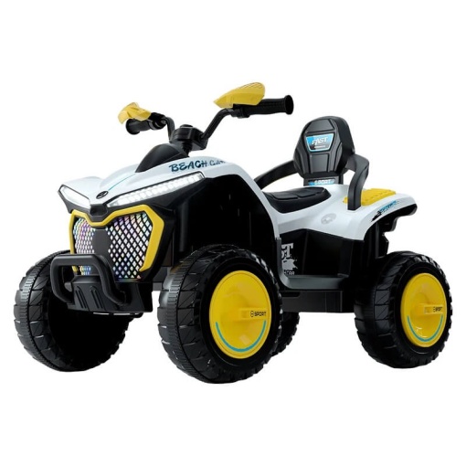 ATV electric pentru copii 2-8ani, cu telecomanda, 4 motoare, lumini LED, sezut din piele, JUMBO Size - Model XSD288 Galben