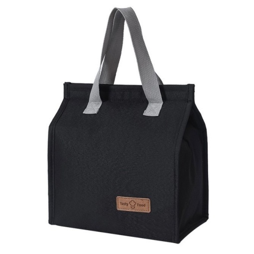 Geanta Termoizolanta Tip Bento Bag Flippy, Camping Cooler, Aluminiu, 22.5x13x25,5 cm, 3.3 L, Negru